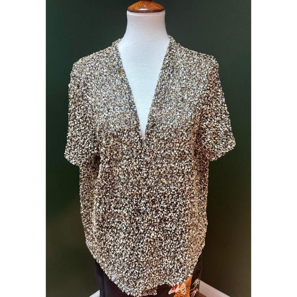 Short Sleeve Open Front Cardigan‎